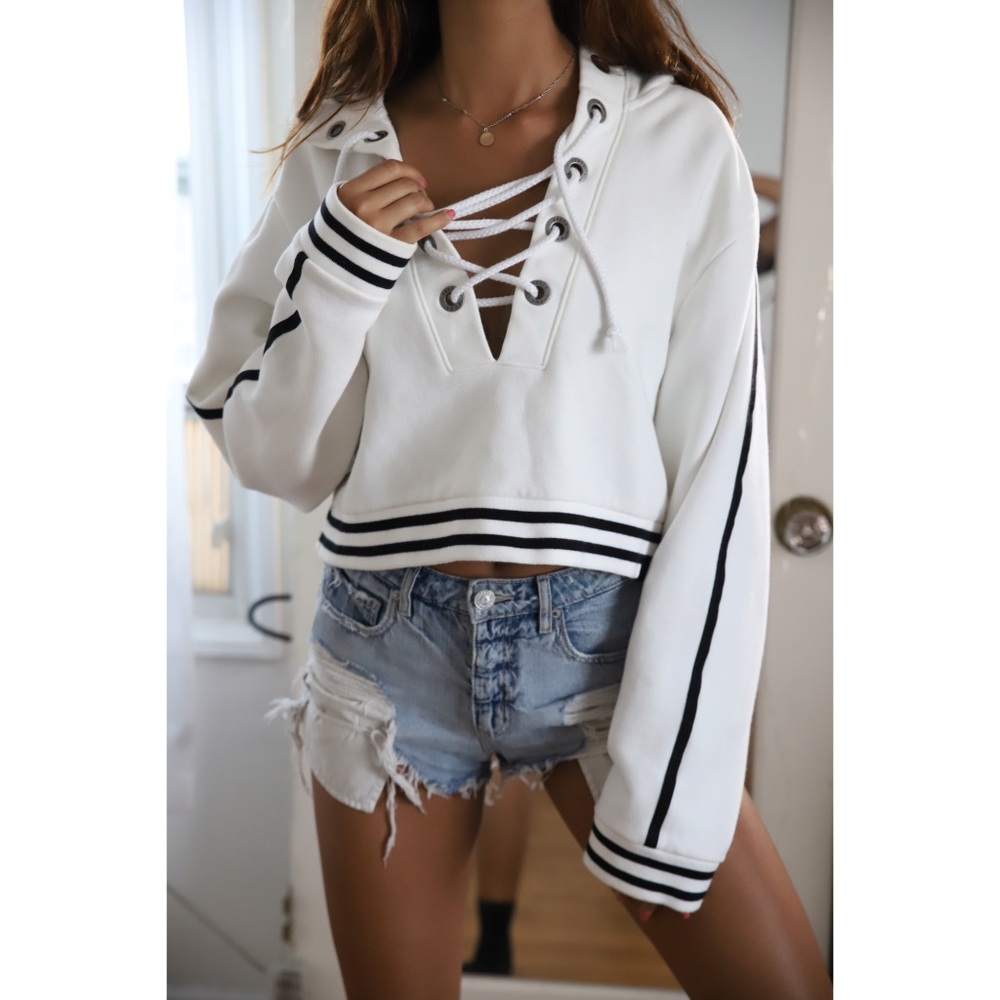 FENTY x PUMA cropped lace up hoodie